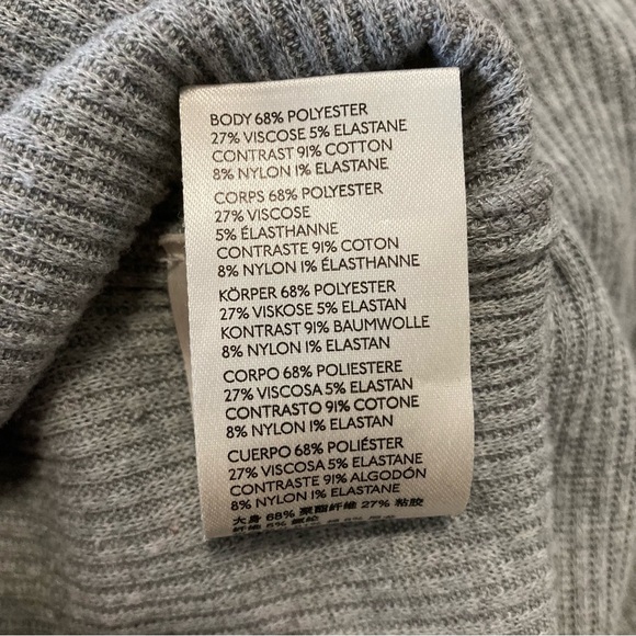 FP Feeling Magical Grey Ribbed Oversized Tunic Crochet Collar Racing Stripe - Picture 11 of 13